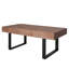 Table basse rustique en bois industriel, fabriquée à la main avec une surface de style parquet et des pieds en métal robustes, 47,2 x 23,5 po x 18 po