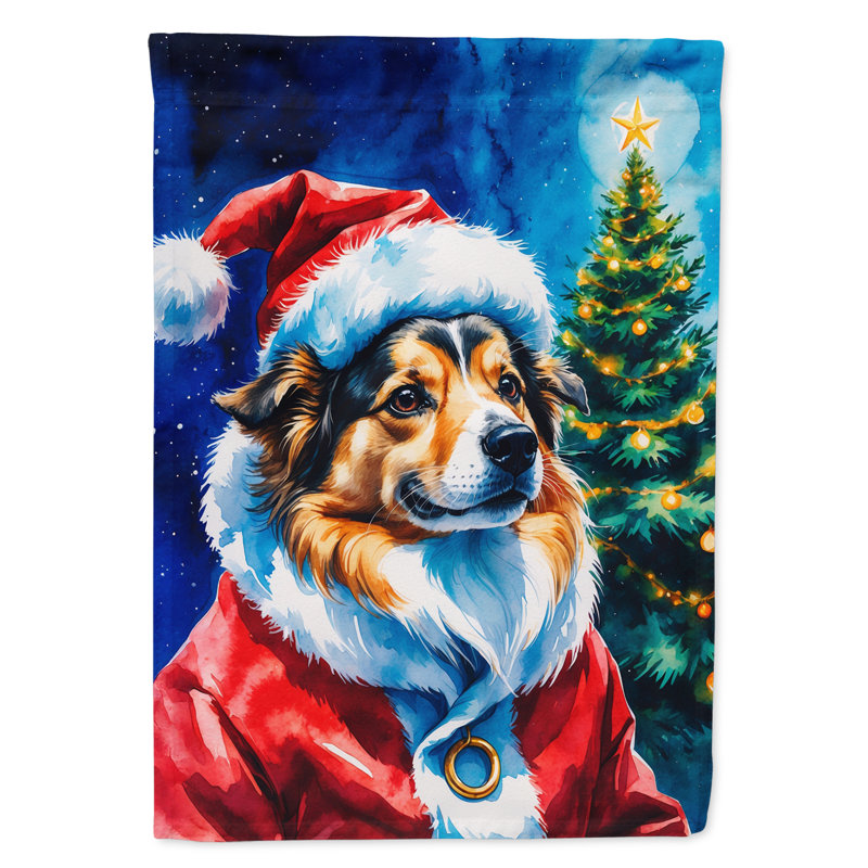 Drapeau de maison de Noël chocolat caniche chocolat, Sheltie