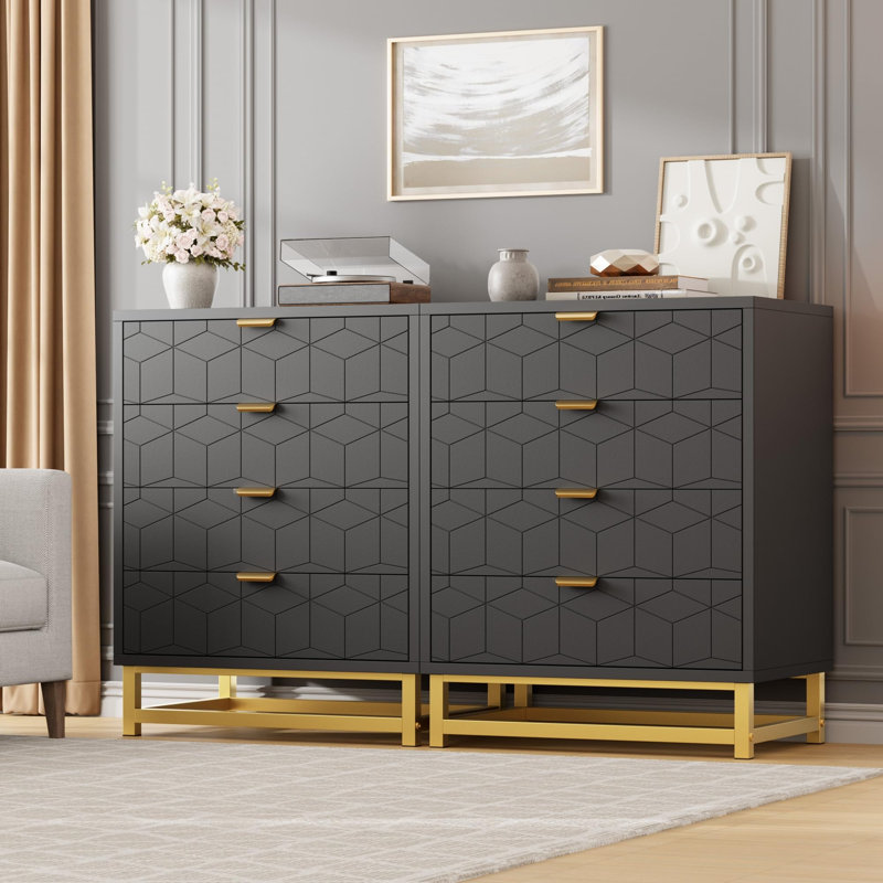 60 cm W Chest of 4 Drawers, Black