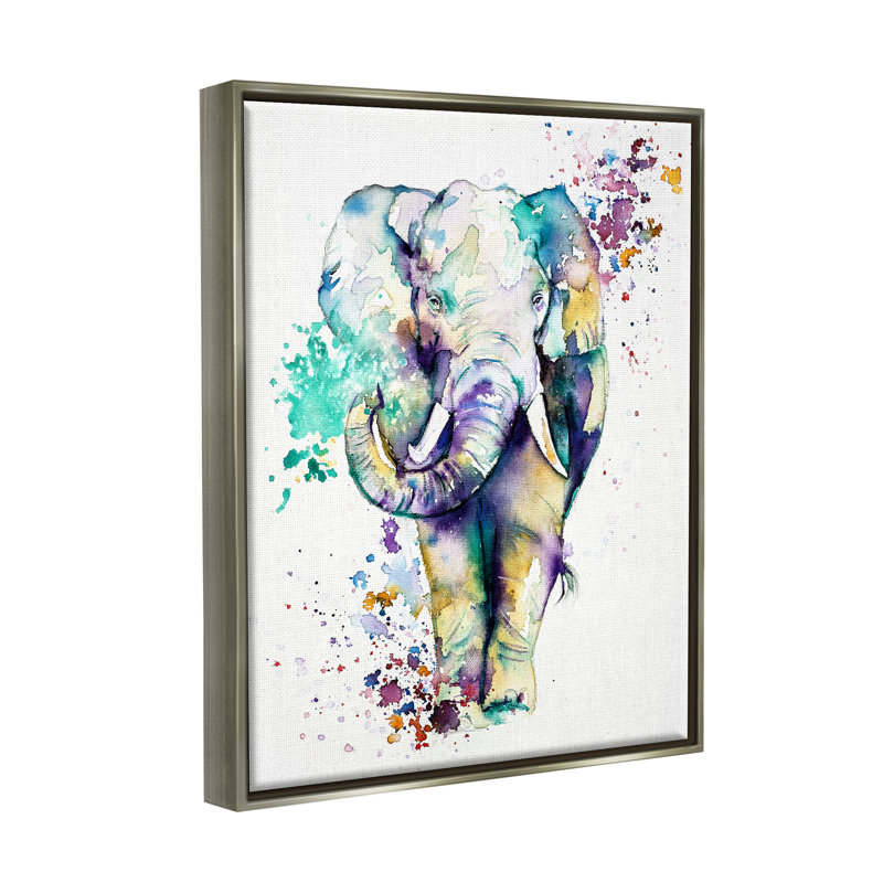 " Street Style Speckled Elephant Paint Splatter Animal " by Emma Catherine Debs, 31" H x 25" W x 1.5" D