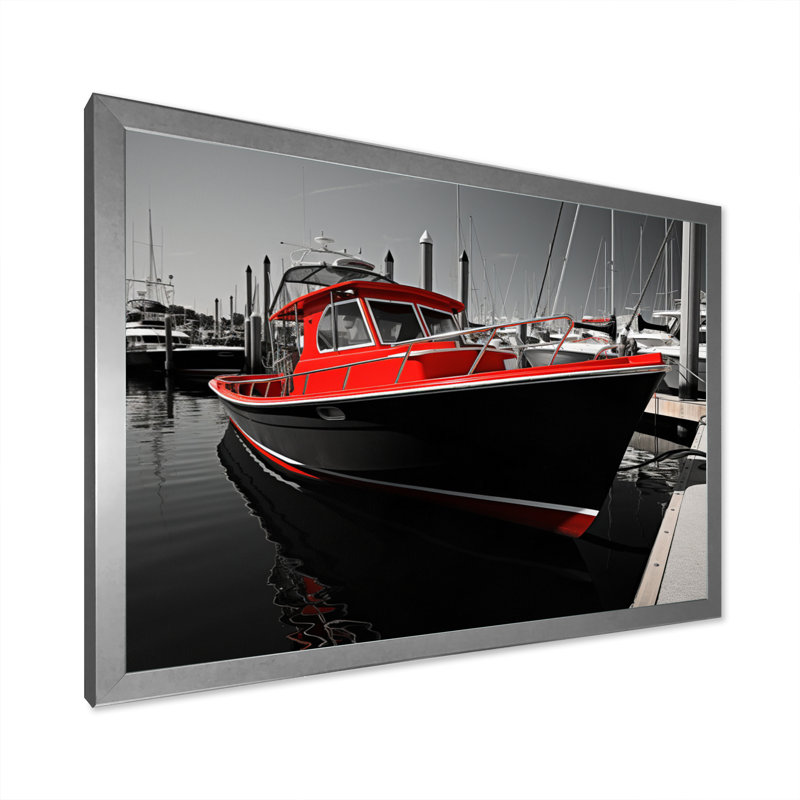 Port Harbor Shadows II sur impression sur toile, Cadre photo argenté, H 30 po x l 40 po x P 1,5 po