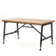 Table de patio de style industriel - Bois avec finition antique, pieds en métal noir, café industriel pour cadre extérieur