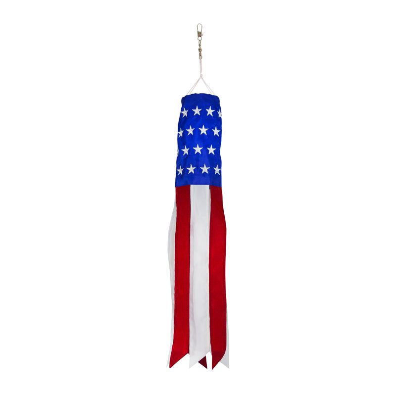 18-Inch Patriotic Stars and Stripes Hanging Windsock
