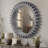 Vintage Wood Round Hanging Gear Shape Decorative Mirror-1340049088-1340049103