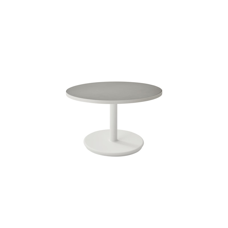 Outdoor Round Table, Lava Gray/Ceramic Light Gray, 23.7" W  x 23.7" L x 16" H