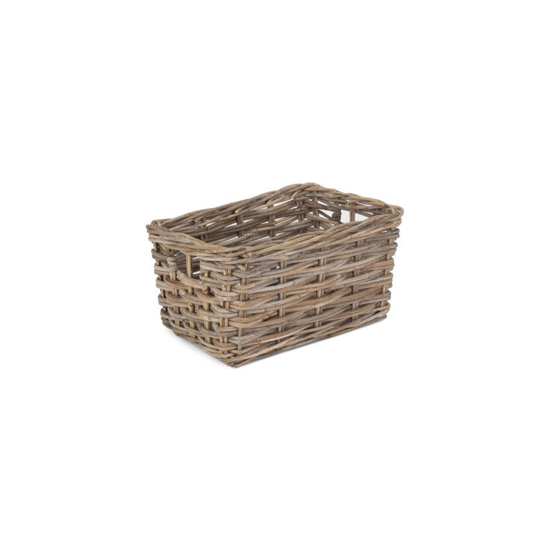 Wicker Rattan Storage Basket, 29cm H x 41cm W x 21cm D