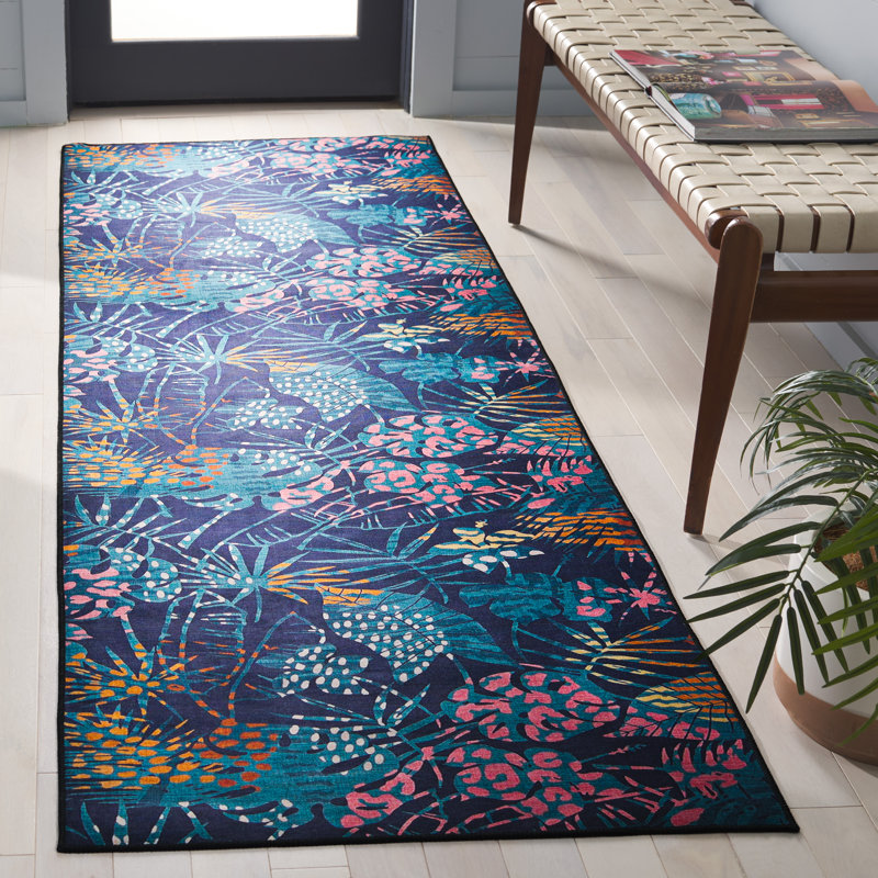 Bhawani Performance Machine Washable Floral Rug, Runner 2'6" x 8'