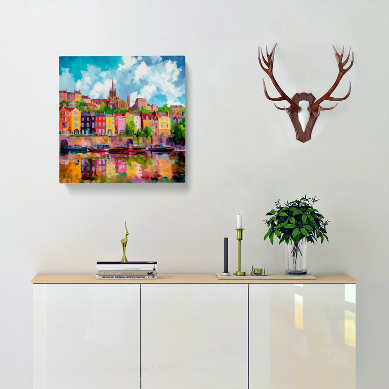 City Of Bristol Neo-Impressionism - Wrapped Canvas - Framed Print, 50cm H x 50cm W x 3cm D