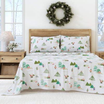 Ensemble de draps de Noël 100% flanelle de coton turc