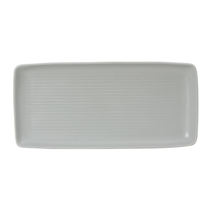 Plateau en porcelaine Tuxton, H 1,1 po x l 14 po x P 6,63 po, gris