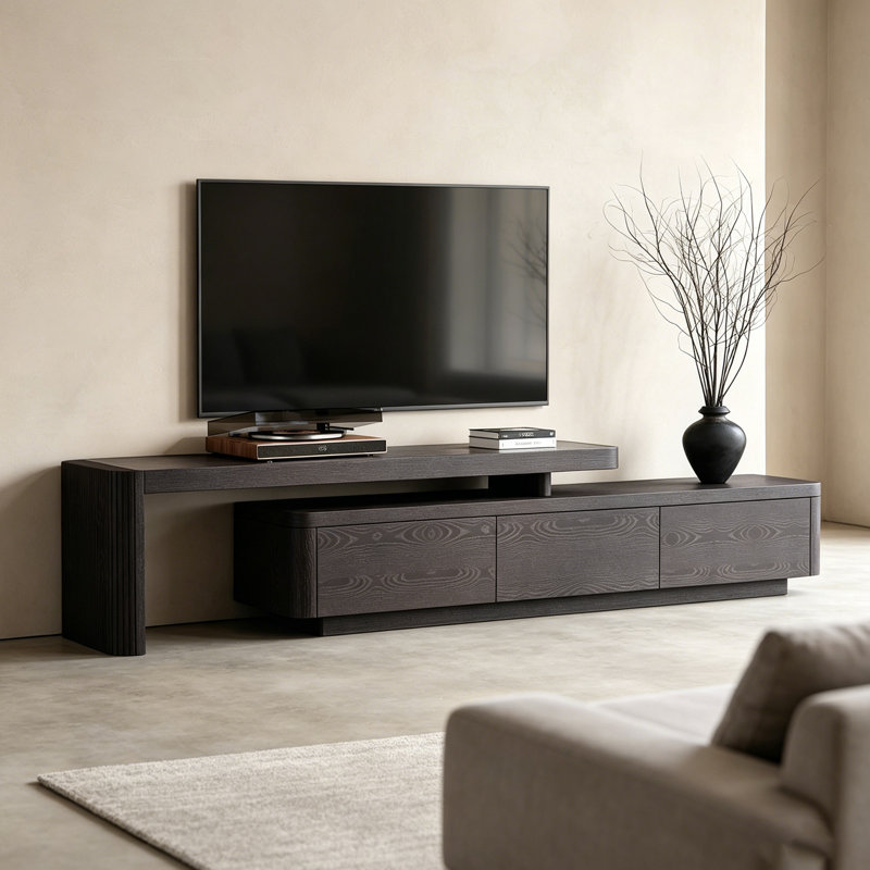 Meuble télé extensible minimaliste en pierre frittée de 70,87 pouces