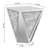 Brayan High Gloss Square End Table Mirrored Glass Top for Living Room