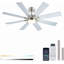 Ventilateurs de plafond de 48 pouces avec lumières et télécommande / APP, ventilateur de plafond à profil bas, 8 pales, à intensité variable DEL, moteur à courant continu réversible, ventilateurs de plafond silencieux pour une utilisation intérie-1485641334