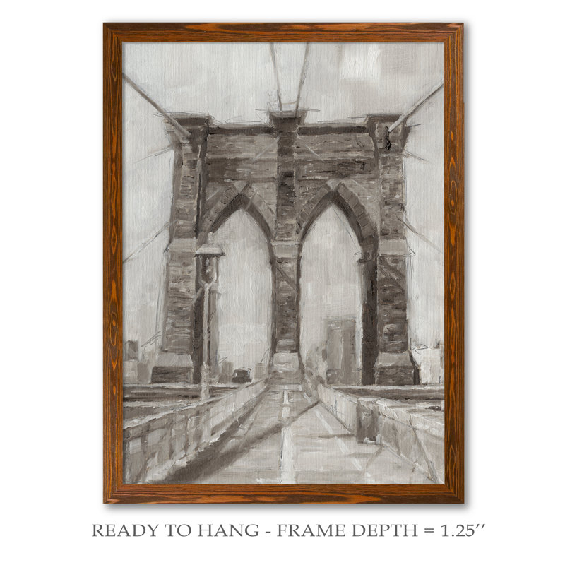 « bridge crossing i » par paul cezanne-cadre photo, reproduction d’art, H 28 po x l 38 po x 1,25 po, Toile avec cadre érable