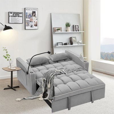 Pull Out Bed Counch,Modern Velvet Convertible Sleeper Sofa Bed For Small Space, Living Room