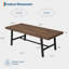Table de salle à manger 79 po de style industriel pour 6 à 8 personnes - Table rectangulaire robuste avec structure en acier robuste et surface en grain de bois spacieuse - Meuble moderne peu encombrant pour la cuisine ou la salle à manger-714402785