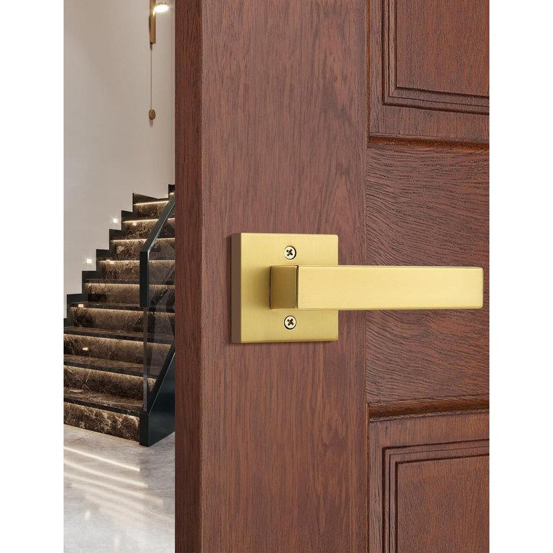 Poignée de porte simple à poignée carrée non tournante robuste, Noir mat