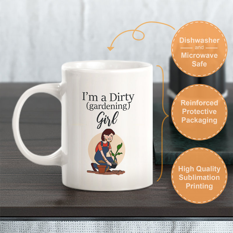 «I'm A Dirty» (jardinage), tasse à café 11 oz, Ensemble de verres à lait