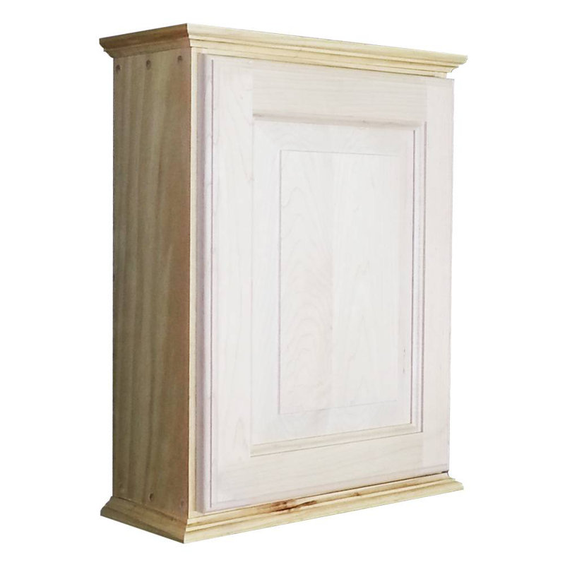 Armoire de salle de bain murale en bois massif l 15,5 po x H 19,5 po, H 19,5 po x l 15,5 po x P 4,25 po
