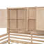 Structure de lit de jour en bois avec tête de lit bibliothèque et deux tiroirs sous le lit