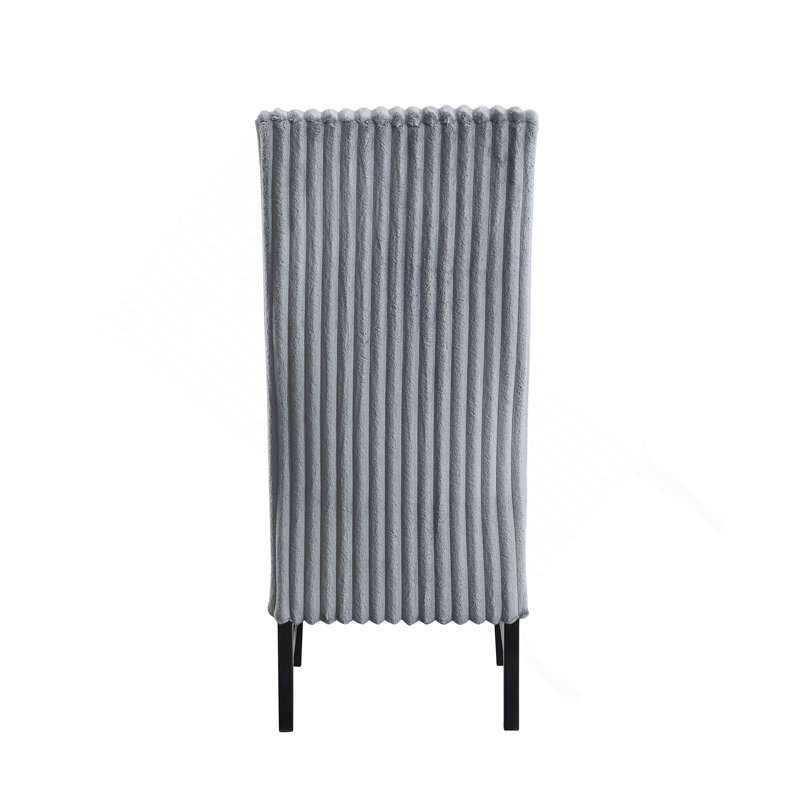 Ensemble de 2 chaises d'appoint en velours côtelé gris Kini