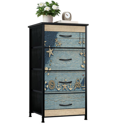Commode rustique pour la chambre à coucher avec 4 tiroirs de rangement