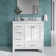 Ariel Cambridge 36 In. Right Offset Vanity With 2 In. Carrara Marble Countertop