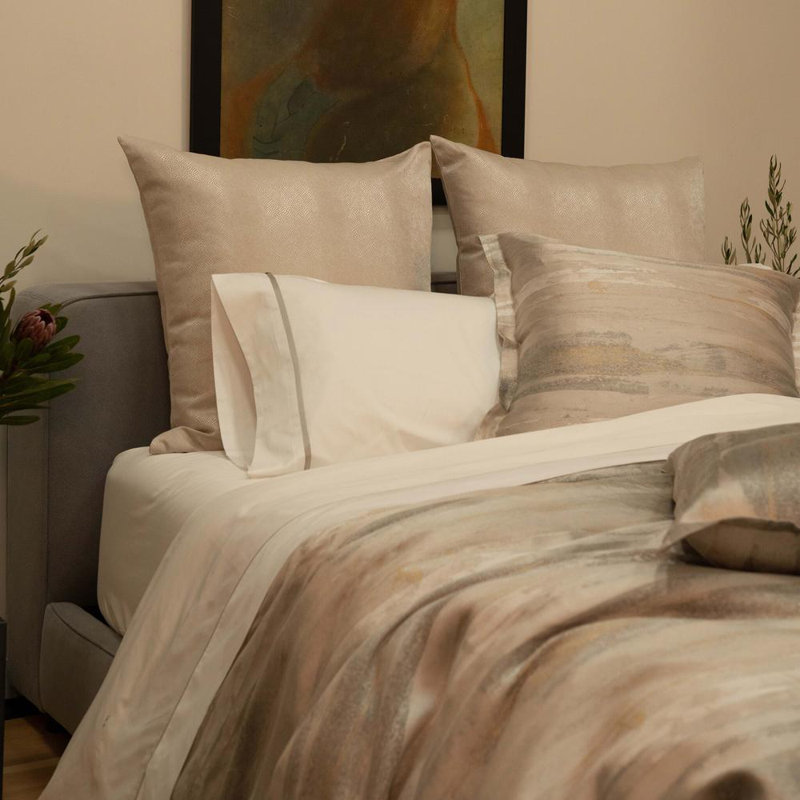 Horizon Duvet Cover, Queen Duvet Cover, Gold/Silver