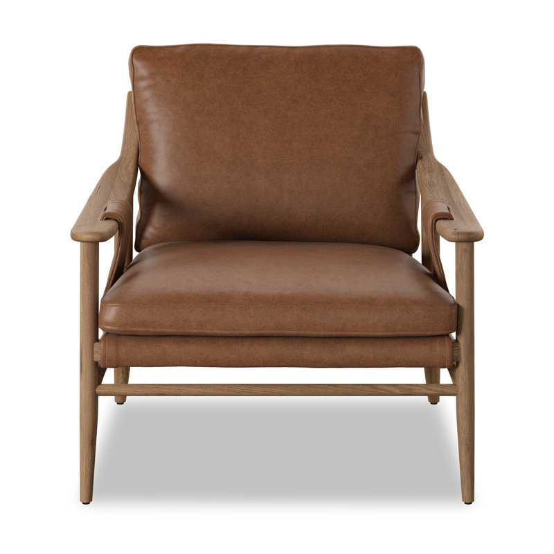 Kimmery Chair-Omari Natural, Worn Oak, Chaps Saddle Top Grain Leathe
