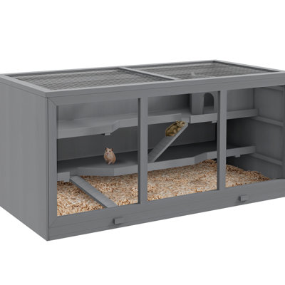 Gray Extra Large Hamster Cage - Spacious Shelter For Hamsters, & Other Small Critters, Construction, Adjustable Roof, Quick Cleaning Strategy By , Animal Home With Opening Suitable And Creatures,