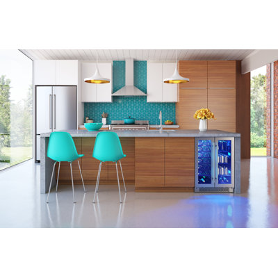 Brisas by Zephyr 24" 21-Bottle and 64-Can Dual Zone Wine and Beverage Cooler