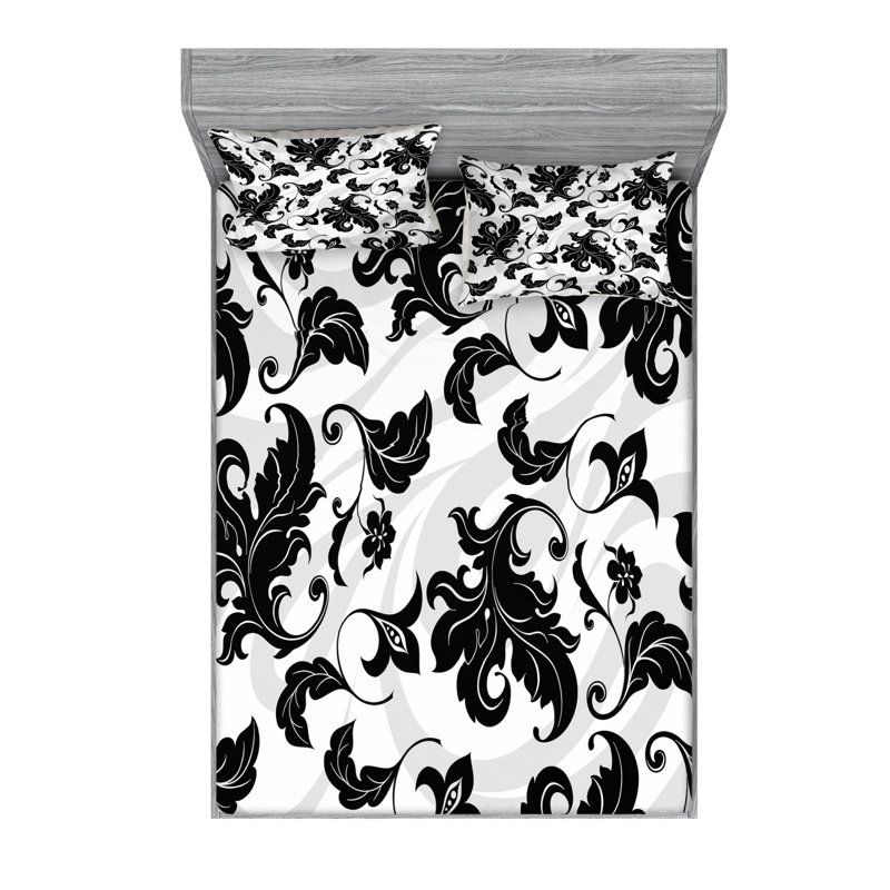 Microfiber Paisley Sheet Set, Full/Double Sheet Set with Fitted Sheet