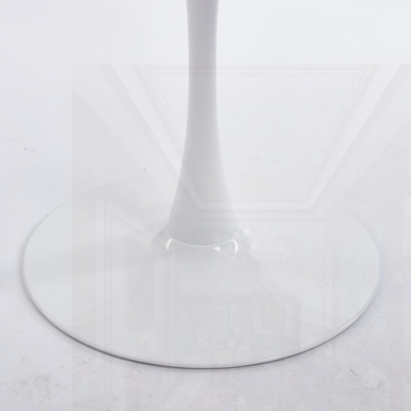 Table de salle à manger Mid-Century, Blanc, H 28,74 po x L 42,12 po x l 42,12 po