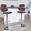 Tabouret de bar contemporain en vinyle à hauteur réglable avec dossier à ellipse et base en chrome Norberg-24677758