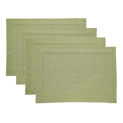 100% Pure Linen Hemstitch Placemats - Classic Hemstitch