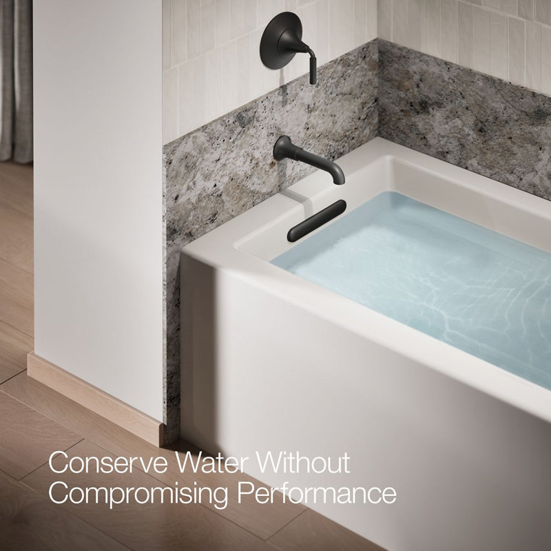 Tone Wall-Mount Non-Diverter Bath Spout, Matte Black