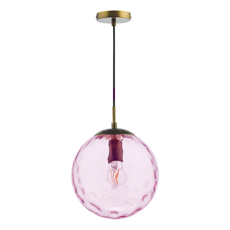 1 - Light Pendant, 170cm H x 25cm W x 25cm D, Bronze/Pink