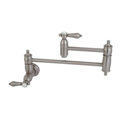 Kingston Brass Heirloom Two-Handle 1-Hole Wall Mount Pot Filler Faucet