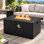 Rectangle Concrete Propane Fire Pit Table with Hidden Fuel Tank