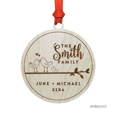 Ornement en forme de famille smith avec sac cadeau