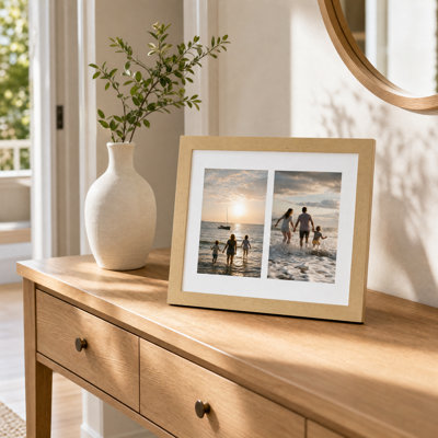 Collage Picture Frame, Fits Two 4x6 Photos with Mat 