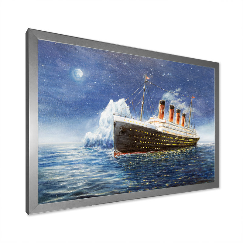 Titanic - reproduction sur toile, H 8 po x l 12 po x P 1 po, Toile argentée avec cadre photo