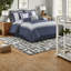 Elegant Navy 8 Piece Bedding Sets Polyester Embroidered For Home