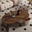 Modern minimalist leaf-shaped coffee table