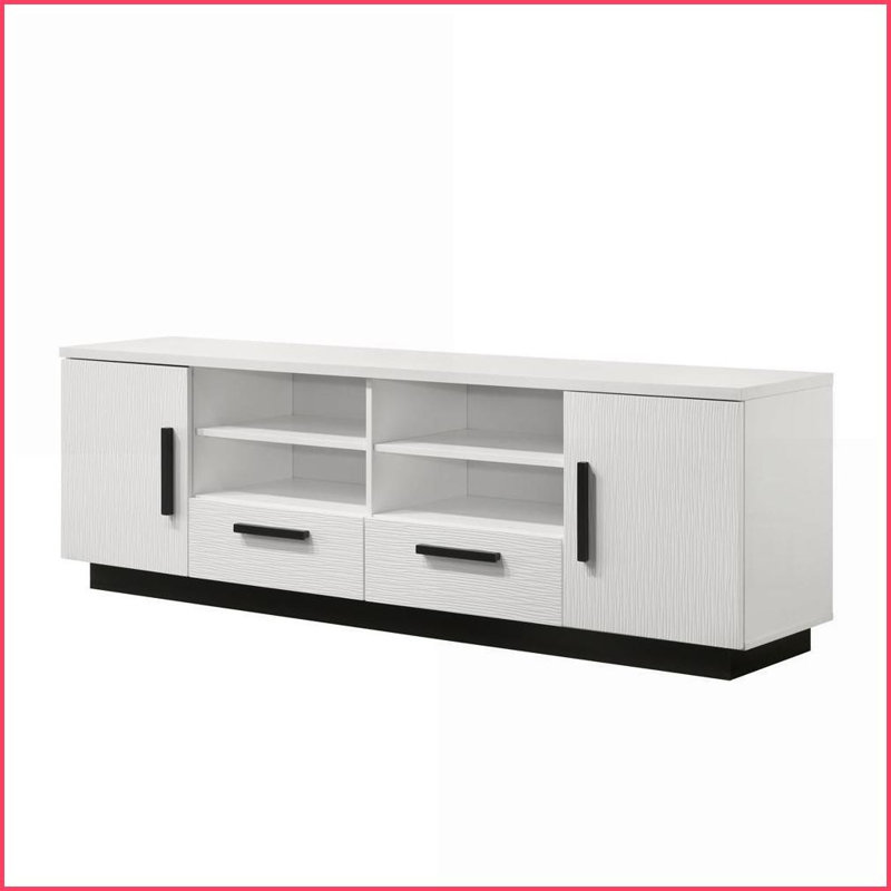 TV Furniture 70.5" White Modern TV Stand with Drawers &amp; Adjustable Shelves | White | TV Size Ranges