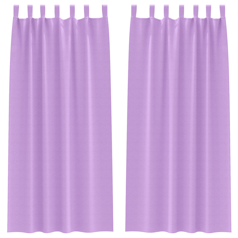Curtains With Curtains 2 Pcs Polyester, Purple, 140cm Width x 245cm Drop