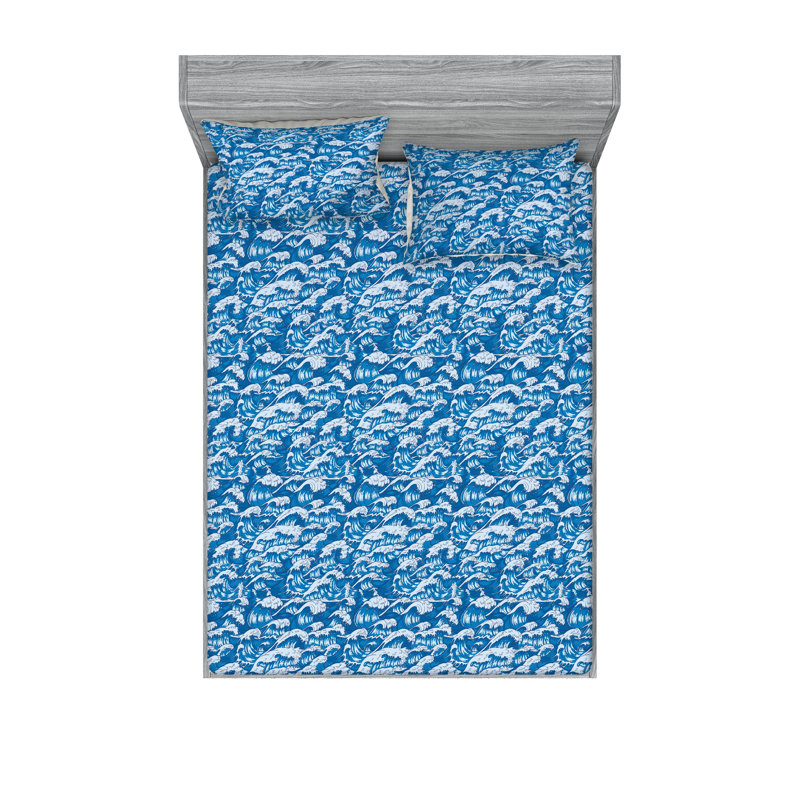 Drap-housse et taie décorative Ambesonne, Ensemble de draps très grand californien avec 2 t