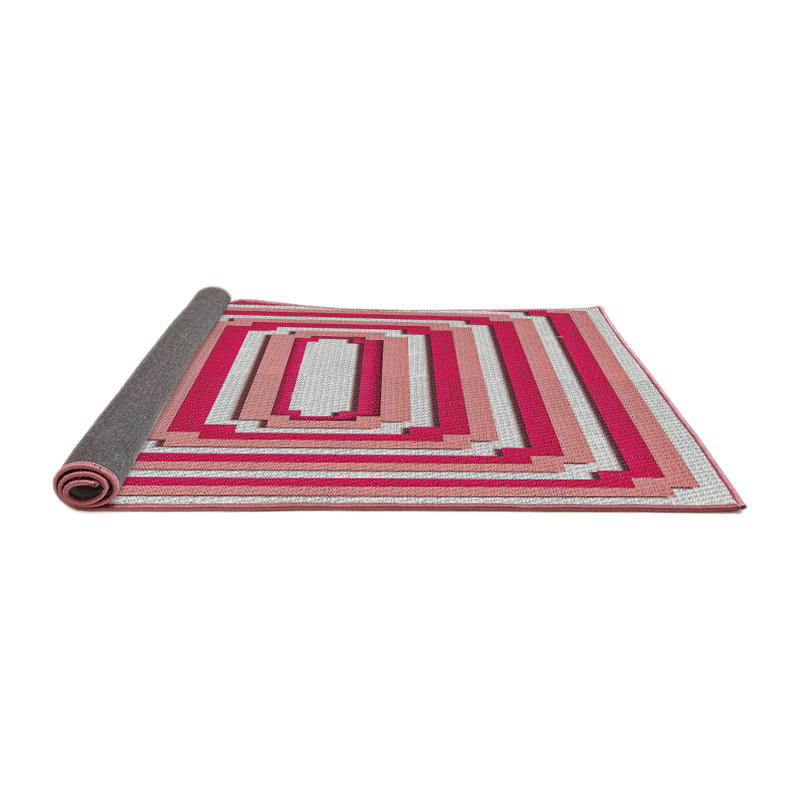 Rose géométrique Ricard/Tapis décoratif gris, Rond 6 pi