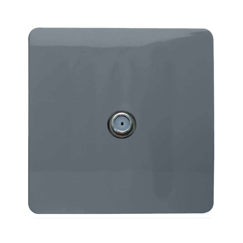 Trendi Switch 1 Gang Male F-Type Satellite Television Socket, Warm Grey
