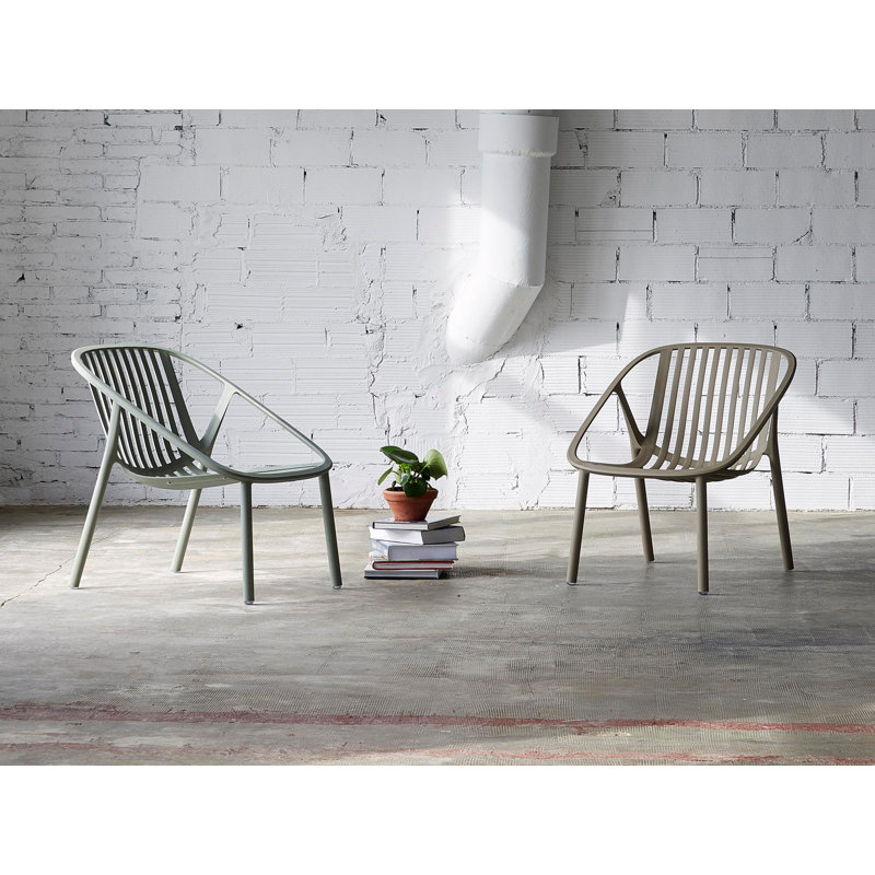 Fauteuil de salle à manger empilable Bini, Gris foncé